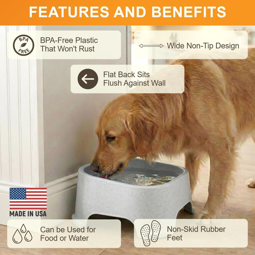 Giant Bowl - Extra Large Water Bowl for Dogs - Perfect for Outdoors (2.25 Gallon Capacity, 288 Oz) - Vanilla Bean